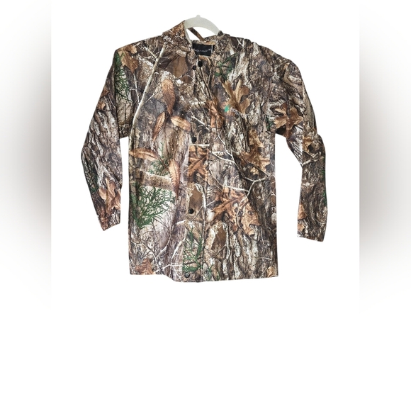 Frogg Toggs Other - Frogg Toggs Realtree Camo Hooded Rain Jacket Men's Large Zip/Snap Front